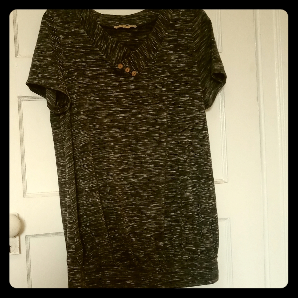 V neck marled blouse